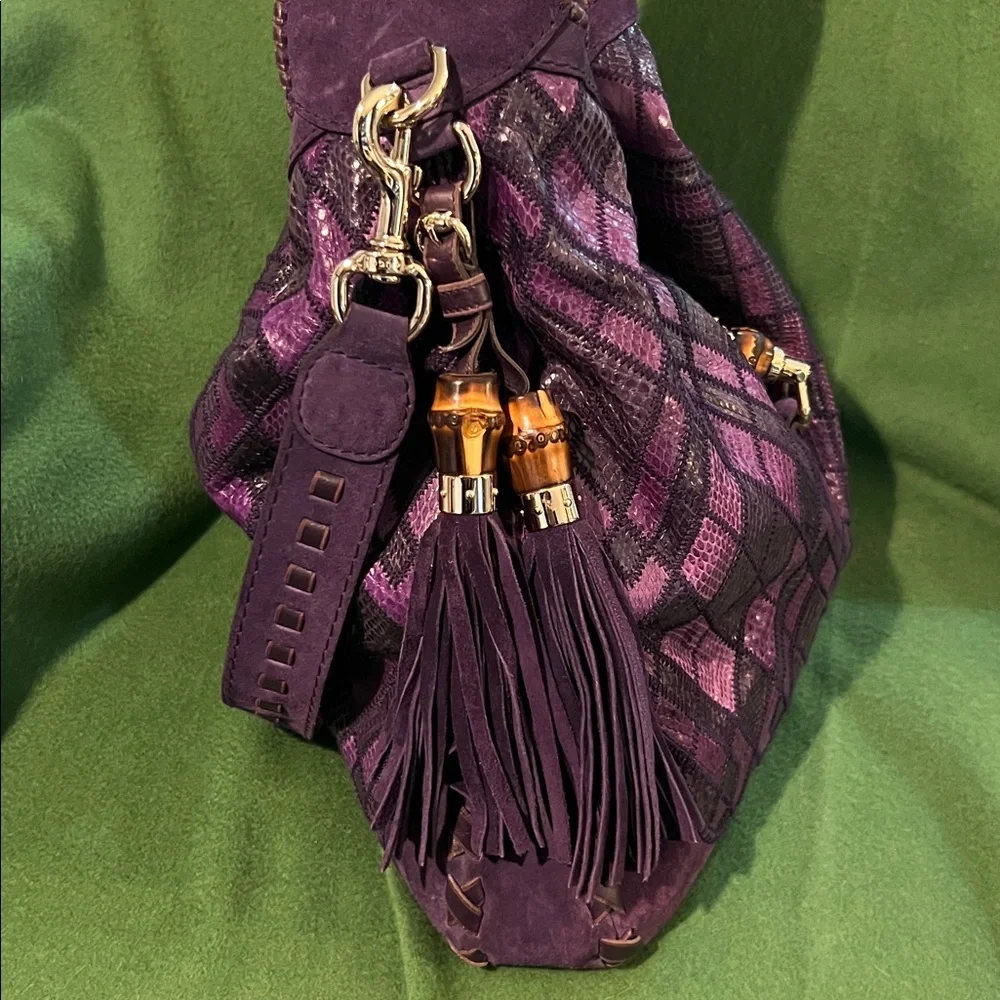 Authentic Gucci Python and Suede Large Jackie Hobo - Picture 4 of 10